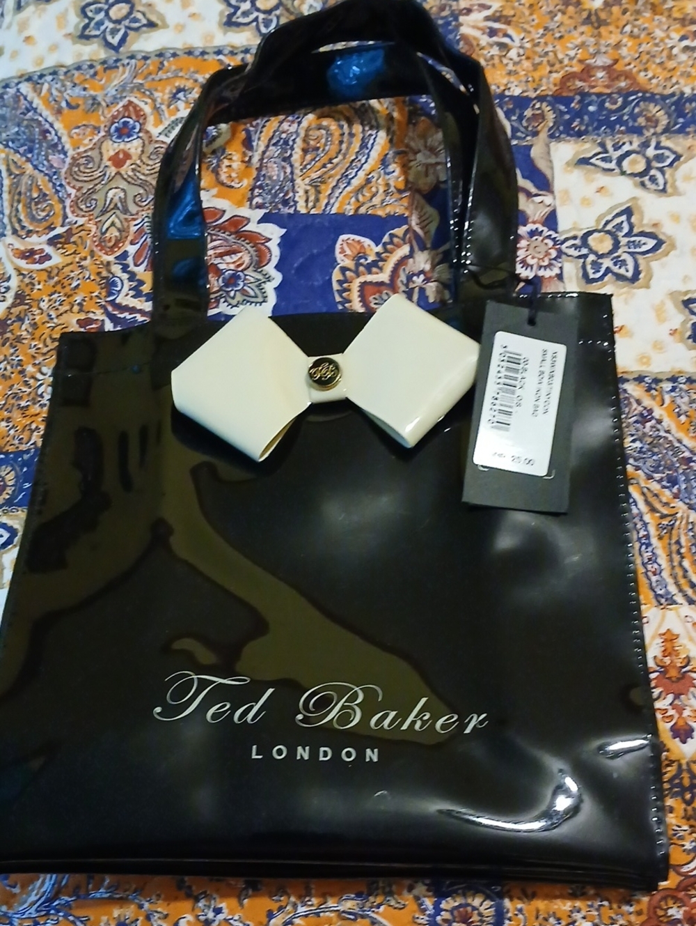 Ted Baker Black Patent Bow Tote Bag